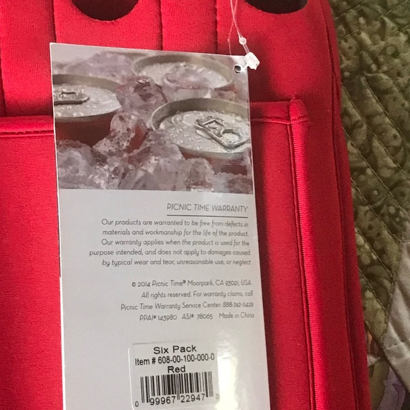 Picnic Time Six Pack Beverage Tote - Picture 8 of 10